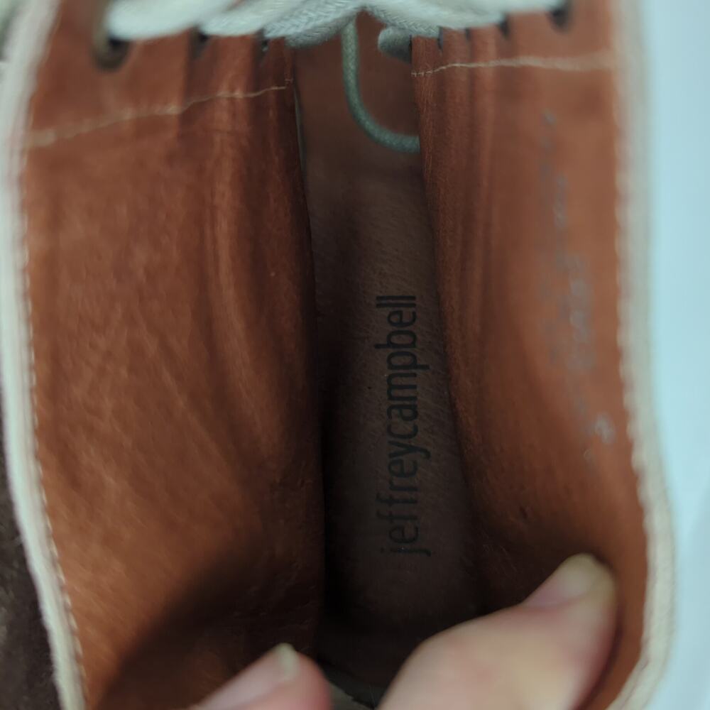 Jeffrey Campbell Cors Lace-Up Ankle Boot Womens Heels Brown‎ Suede 9 Booties - Picture 12 of 14